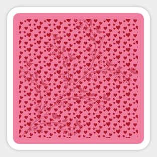 Red heart pattern, Valentine pattern Sticker